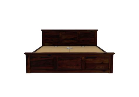 Buy Babson Bed with Storage King Size Walnut Finish Online: Urbanwood