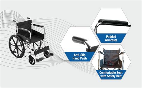 VMS Careline Foldable Wheelchair - Lightweight, Durable, and ...
