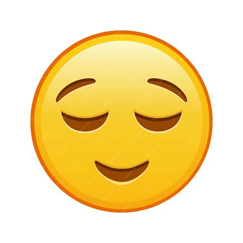 Premium Vector | Slightly smiling face large size of yellow emoji smile