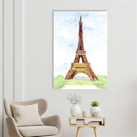 Paris Eiffel Tower View in Spring Season Original Design Canvas Printed ...