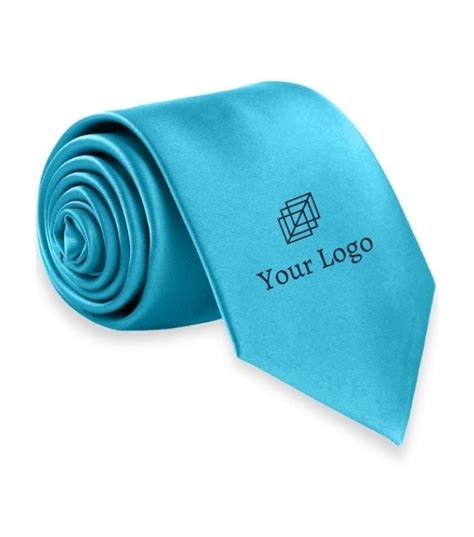 Personalized Turquoise Blue Tie | Custom Logo- uniformtailor