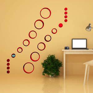 VSA 12 Red 3D Acrylic Mirror Wall Sticker Decoration for Kids Room ...