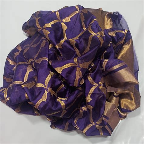 Buy Purple Chanderi Pattu Silk Saree TA-400 Online in India
