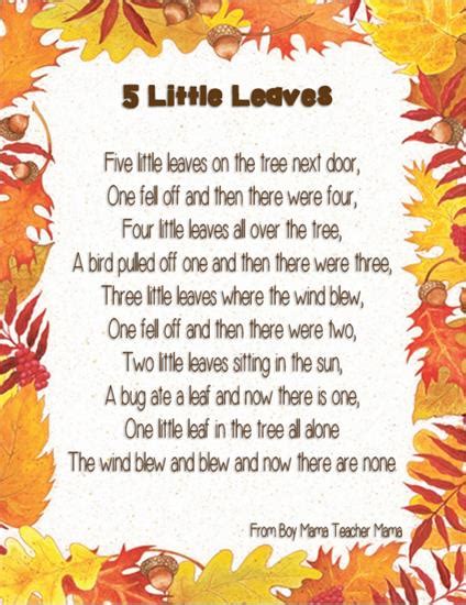 5 Little Leaves Craft & Poem for Fall! - SupplyMe