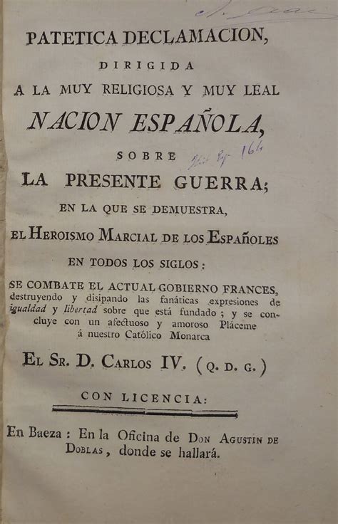 Pathetic declamation to the Spanish nation