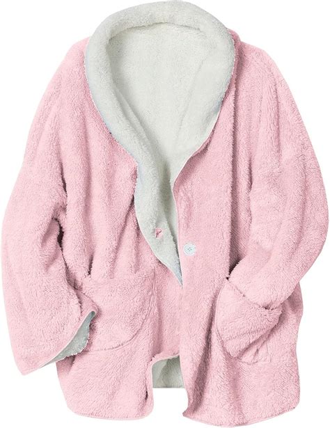 CATALOG CLASSICS Womens Bed Jacket with Pockets -Fleece Bed Jackets for ...
