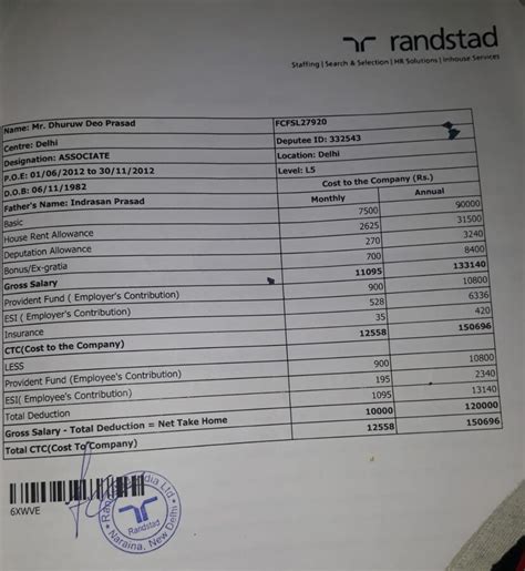 Randstad India — For PF number