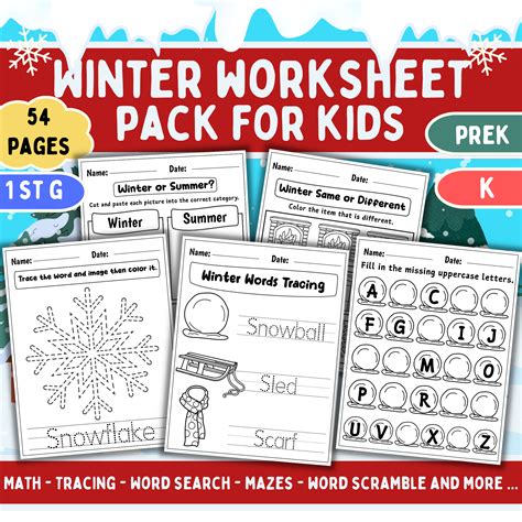 Winter Activities Worksheet 的图像结果