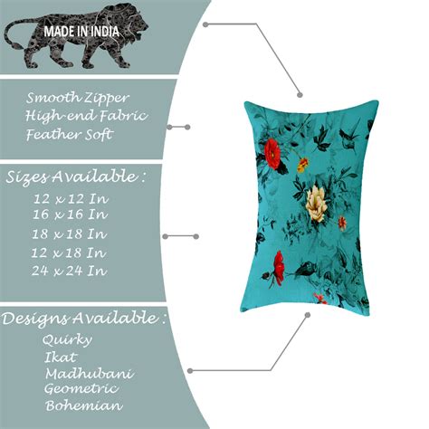 Soft Touch Luxurious Printed Floral Cotton Canvas Rectangular Cushion ...