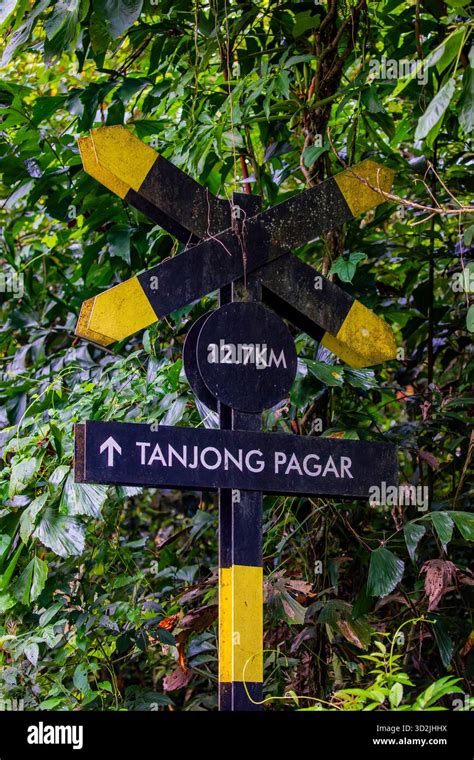 The railway distance marker in Rail Corridor, A former railway line ...