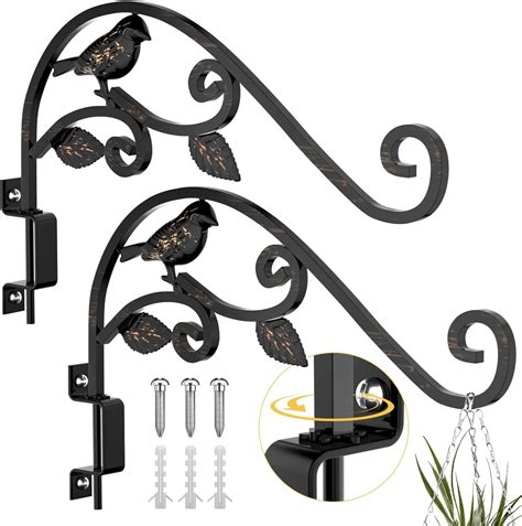 Amazon.com: 2 Pack Plant Hangers Outdoor 15.15 inch Swivel Plant Wall ...
