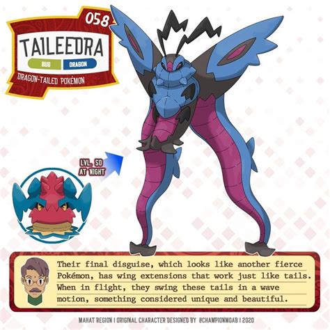 Champion Moab on Instagram: "058. TAILEEDRA Type: Bug/Dragon Species ...