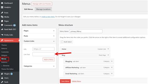 WordPress Menu Bar Adding Button 的图像结果