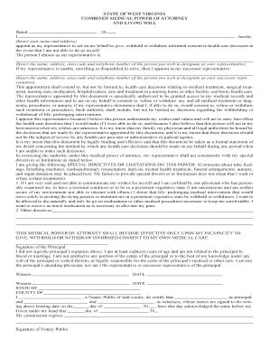 Combined Medical Power Of Attorney And Living Will - Fill and Sign ...