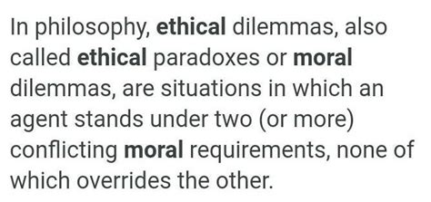 Problems involving conflict between moral imperatives. - Brainly.in