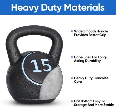 ZENY Kettlebell Sets, 50 lb Kettle Bell, Set of 4, From 5, 10, 15 and ...
