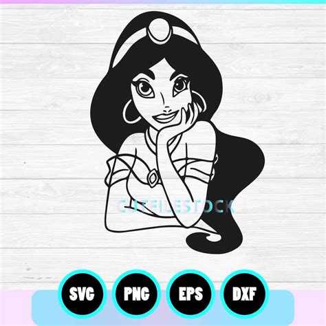 Princess Jasmine Svg File, Princess Jasmine Character Silhouette, Cricut