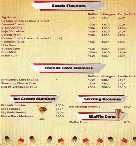 Menu at 51 Rainbow Icecream, Mumbai, Shop 7