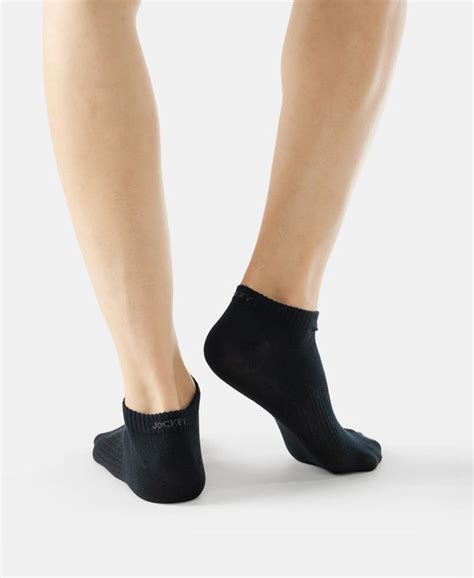 Buy Compact Cotton Low Show Socks With StayFresh Treatment - Black/Grey ...