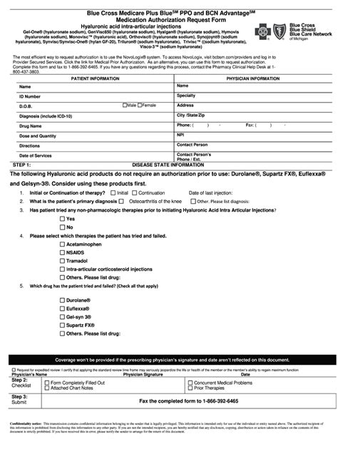 Fillable Online Hyaluronic acid intra-articular injections Fax Email ...