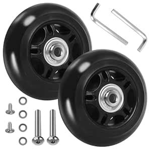 Gekufa Luggage Suitcase Replacement Wheels (76mm x 24mm) with ABEC ...