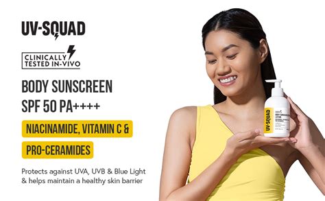 UV Squad Body Sunscreen Lotion Spf 50 Pa++++ With Niacinamide For All ...