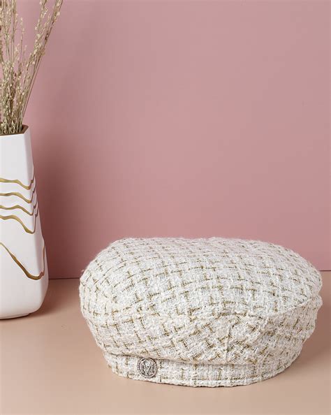 Haute Sauce Women White Textured Beret Hat