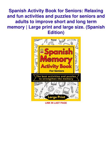 PPT - DOWNLOAD/PDF Spanish Activity Book for Seniors: Relaxing and fun ...