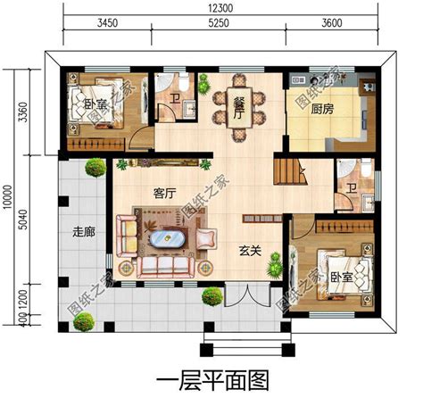 农村自建房15×11米现代时尚二层别墅设计图，户型方案好_二层别墅设计图_鲁班设计图纸官网