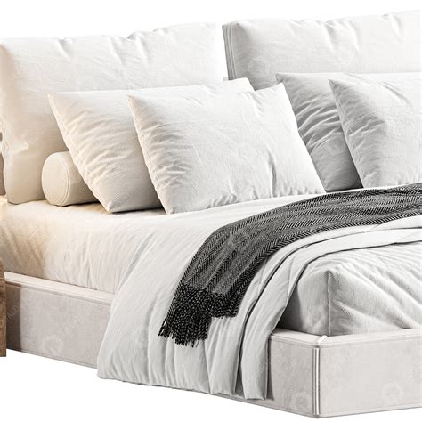 Bed and Bedside Tables Restoration Hardware Cloud Platform 3D model ...