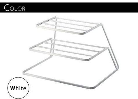 Eoan Mild steel 2 Step Plate Stand (White,16.5 X 26.5 X 19.7 cm ...