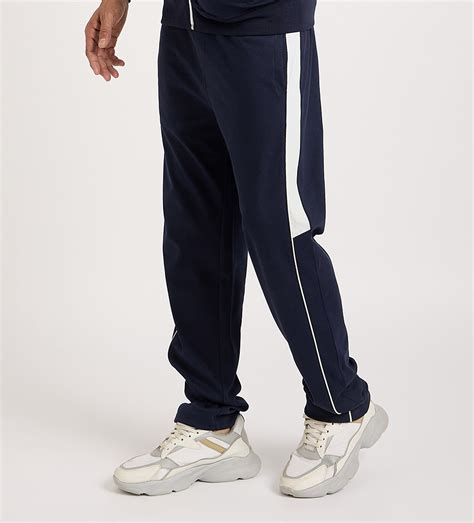 Navy Blue Nautical Anchor Trackpant For Men