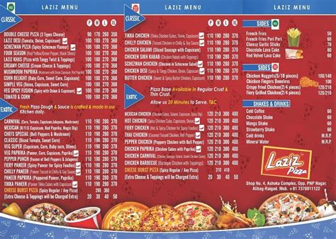 Menu at Laziz Pizza Cafe Alibag, Alibag