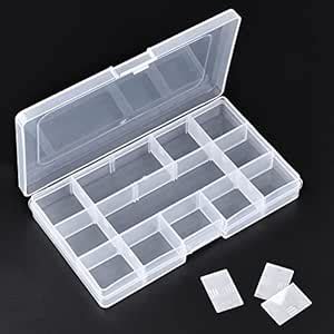 VIGRUE Transparent Plastic Grid Box Storage Organizer, 15 Grids ...