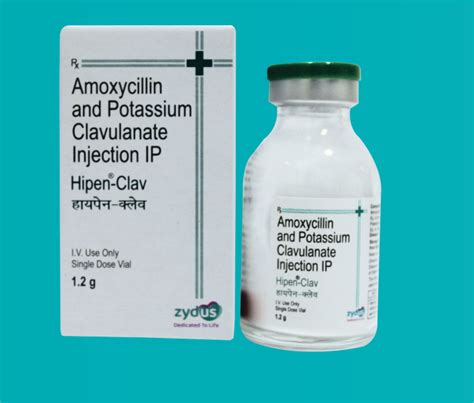 Hipen Clav 1.2 G Inj (Vial) Amoxicillin 1000 mg + Clavulanic Acid 200 ...