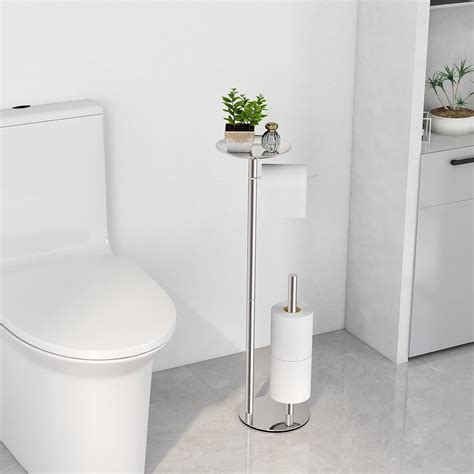 Amazon.com: FLE Toilet Paper Holder Stand, Toilet Paper Holder Stand ...