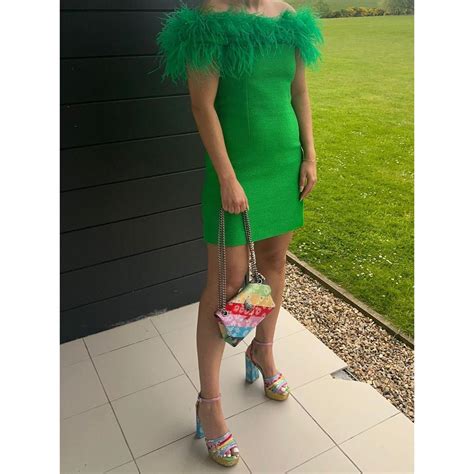 Karen Millen Women's Green Dress | Depop