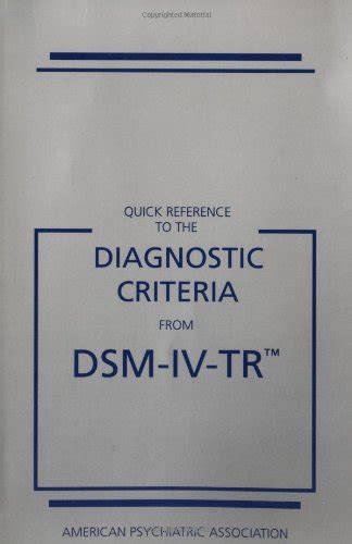 Buy Quick Reference to the Diagnostic Criteria from DSM-IV-TR Book ...