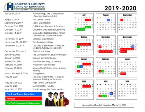 Houston County Calendar - CountyCalendars.net
