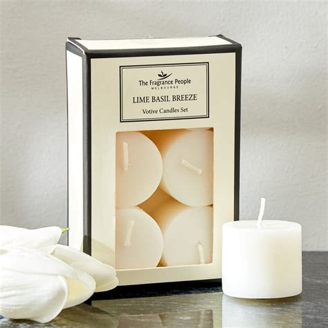 Buy Boutique Set of 6 Lime Basil Breeze Scented Votive Candles from ...