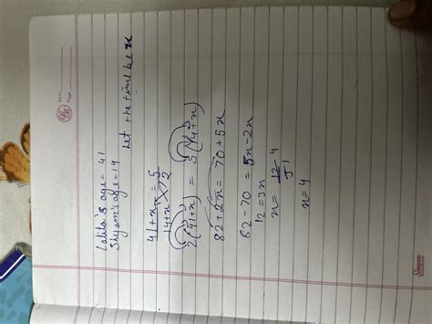 At present Lalita is 41 years old and Shyaam is 14 years old. After how ...