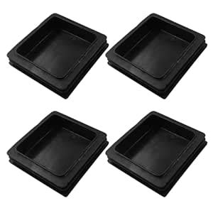 Bonsicoky 4 Pack 4" Square Plastic Plugs, Black Tubing End Caps Plugs ...