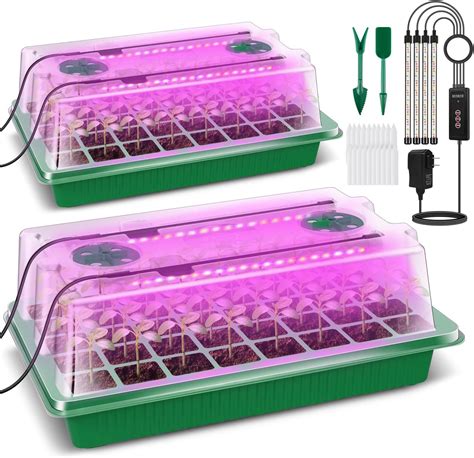 Amazon.com : SOLIGT 1020 Size Seed Starter Kit with Grow Light and Heat ...