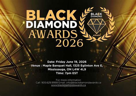 Black Diamond Awards 2026, Maple Banquet Hall, Mississauga, 19 June ...