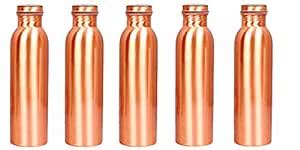 Imago Copper Water Bottle, 1L, Set of 5, Brown : Amazon.in: Home & Kitchen