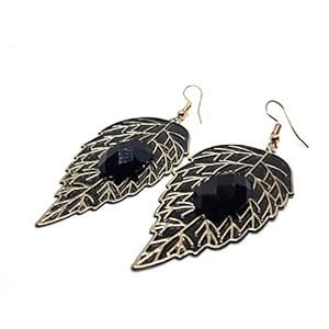 Buy Natural Black Onyx Gemstone German Silver Oxidized Earrings For ...