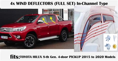 Buy OEMMSet Of 4 Wind Deflectors IN-CHANNEL Type Compatible with TOYOTA ...