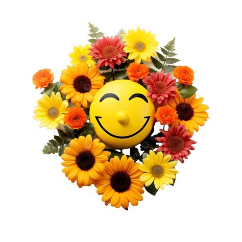 Mannequin Face With Happy Emojis Flowers Leaves Mental Healthcare, 3d ...