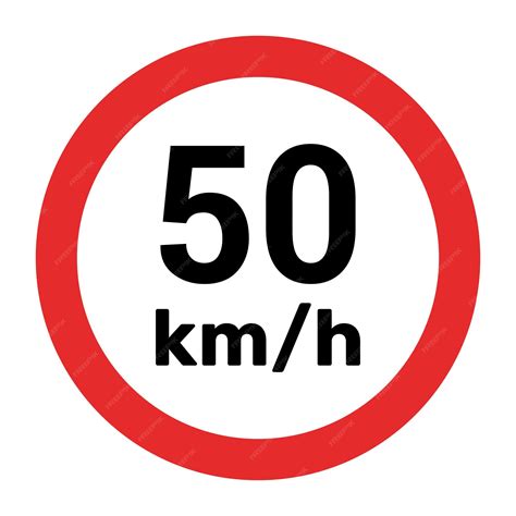 Ilustración vectorial del signo de límite de velocidad 50 km h | Vector ...