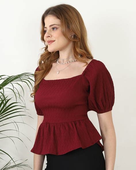 Buy Maroon Tops for Women by Shein Online | sheinindia.in